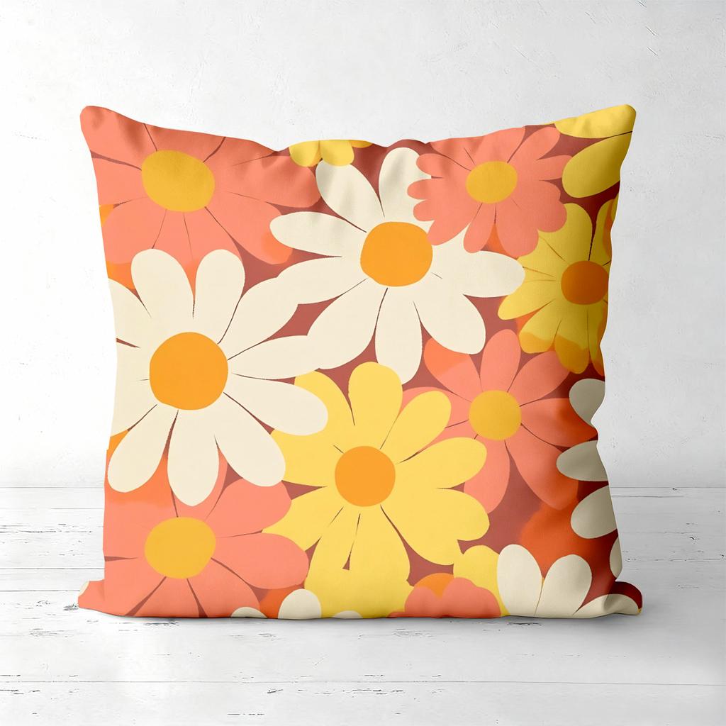 Boho Retro Floral Throw Pillow Covers Set of 4 Pattern Cushion Cover Suitable for Sofa Bedroom Car Pillow Cover