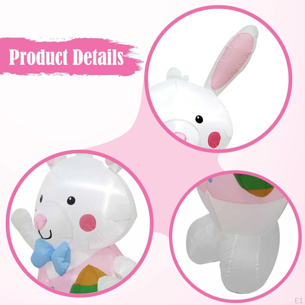 Easter Inflatable Bunny Decoration Cartoon Festival Layout LED Lighted for