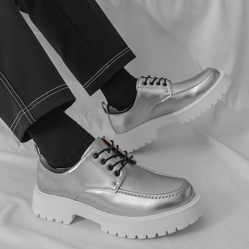 Große leichte Sohle Derby Schuhe Herren Freizeit Business Großer Kopf Fransen Urban Leder Schuhe Herren