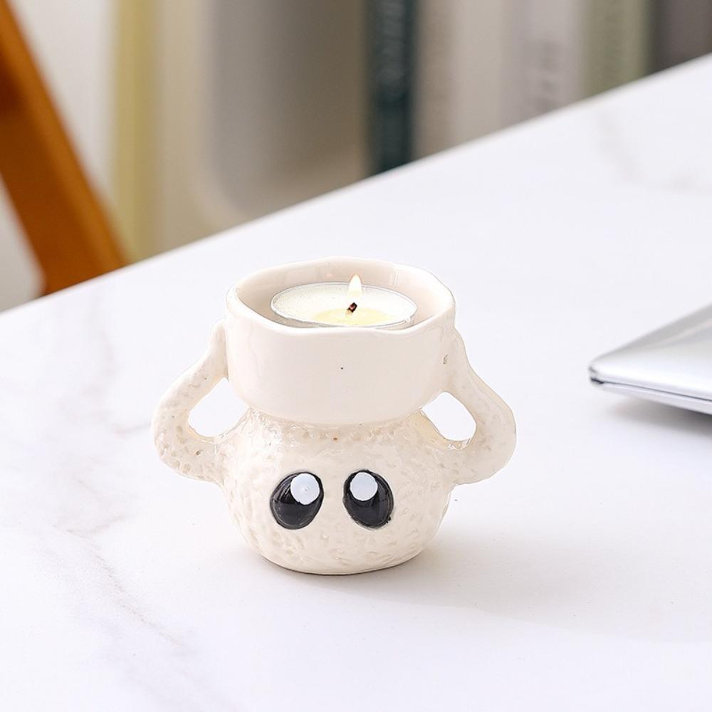 Ceramics Briquette Candle Holder Cartoon Candle Stand Home Decor Candlestick  Home