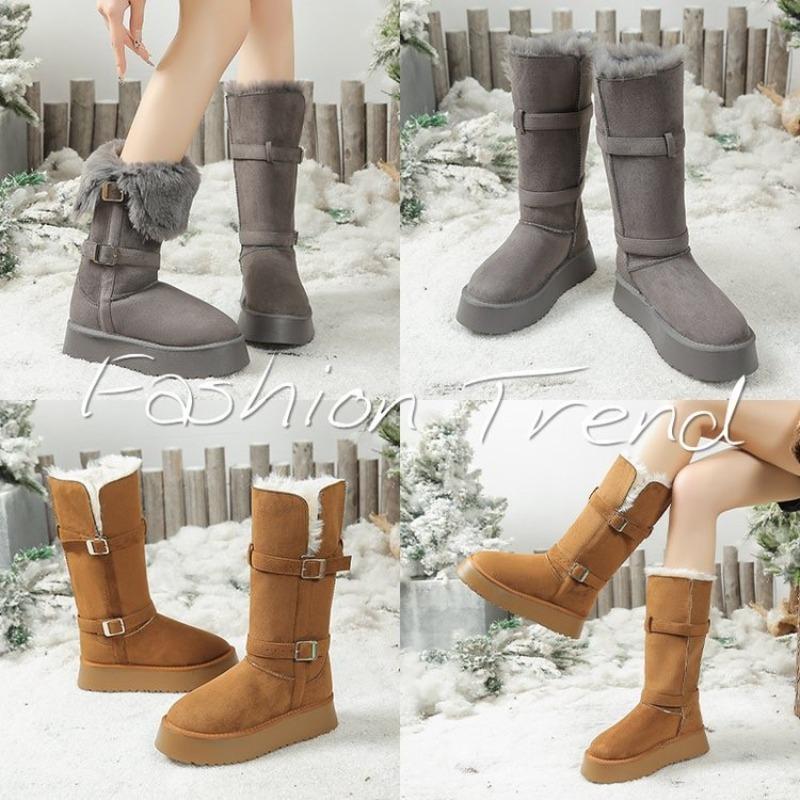 Fashion Heightened Long-thigh Boots Snow Boots Women's Winter Plus Velvet New Thickened Warm Cotton Shoes