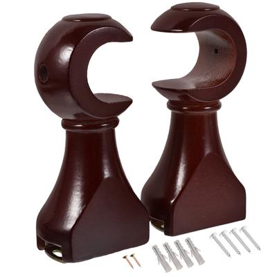 2 Pcs Curtain Rod Tray Hangers Pole Wall Support Rack Drapery Closet Bracket Hooks Track