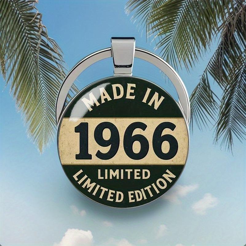 Retro 1965-1966 Alloy Glass Pendant Keychain