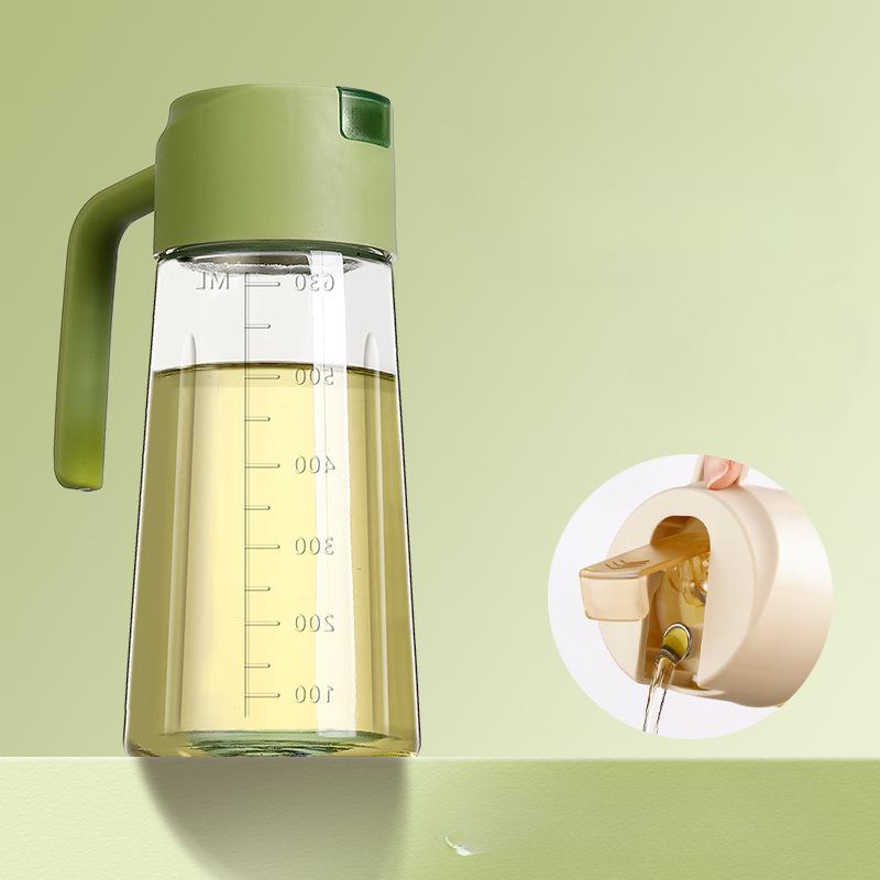 Multi-functional Oil Spray Bottle Glass TypeHouseholdFood-grade Dual-purpose Two-in-one Large-capacity Press Oil Bottle