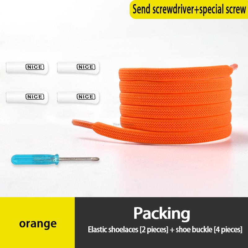 Fashion No Tie Shoe laces Elastic Laces Sneakers Flat Shoelaces without ties Kids Adult Quick Shoe lace Rubber Bands for Shoes