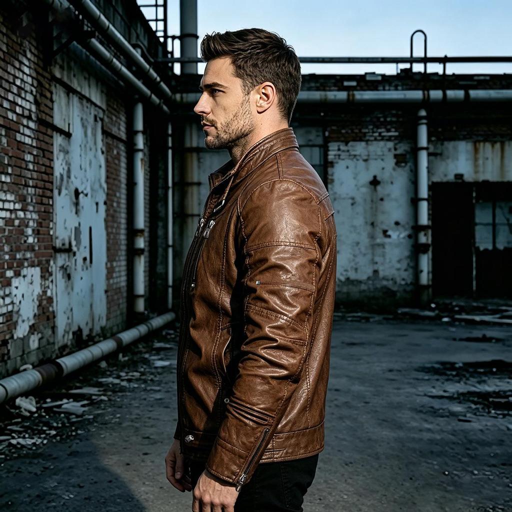 Men's Faux Leather PU Motorcycle Jacket - Autumn/Winter Stylish Outerwear