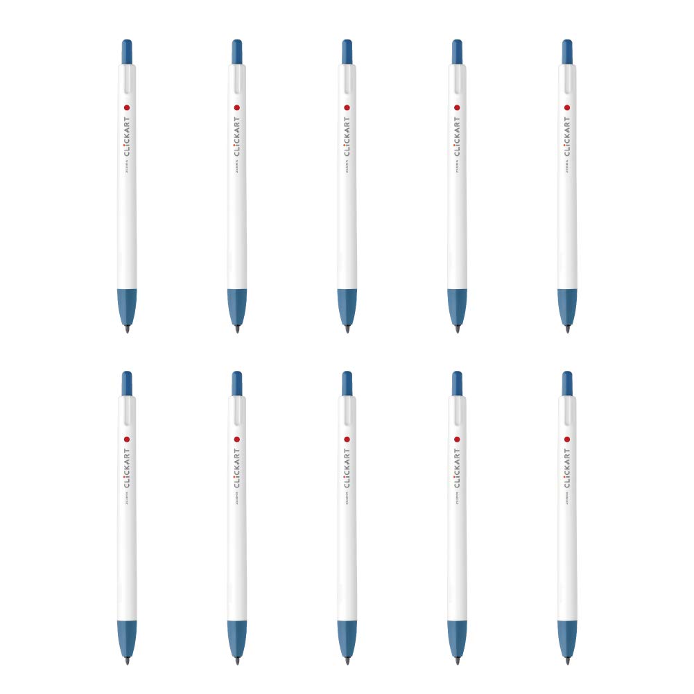 Zebra Clickart Blue 10 Water-Based Pen, Gray, Pens, B-WYSS22-BGR