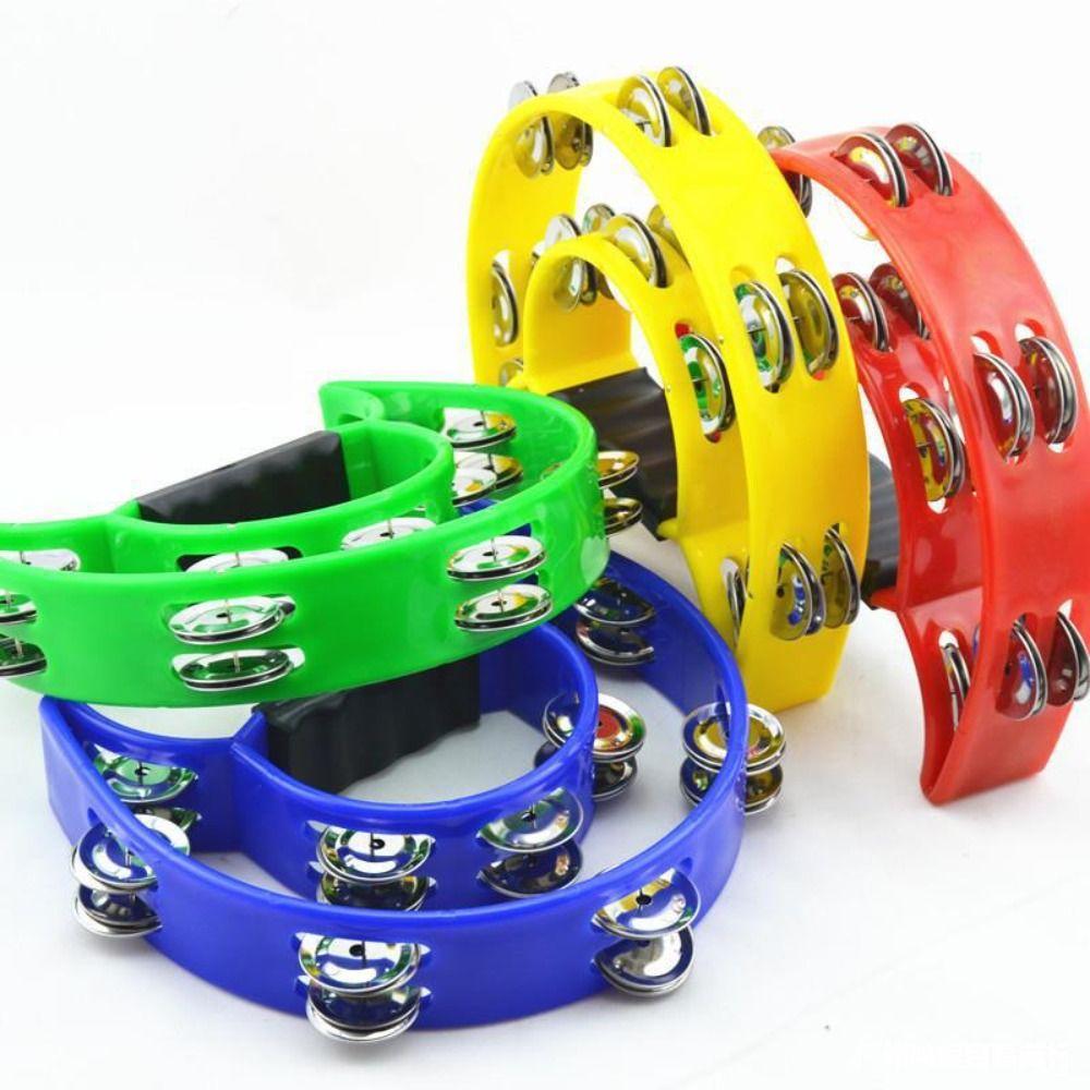 Musical Orff Tambourine Educational Hand Ring Tambourine Half Moon Handbell  Musical Enlightenment