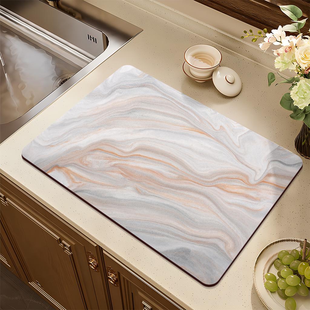 Absorbent Kitchen Diatom Mud Pad: Multi-use for Drain, Countertop, Pot Insulation, Bar Coaster, and Bowl Drying.