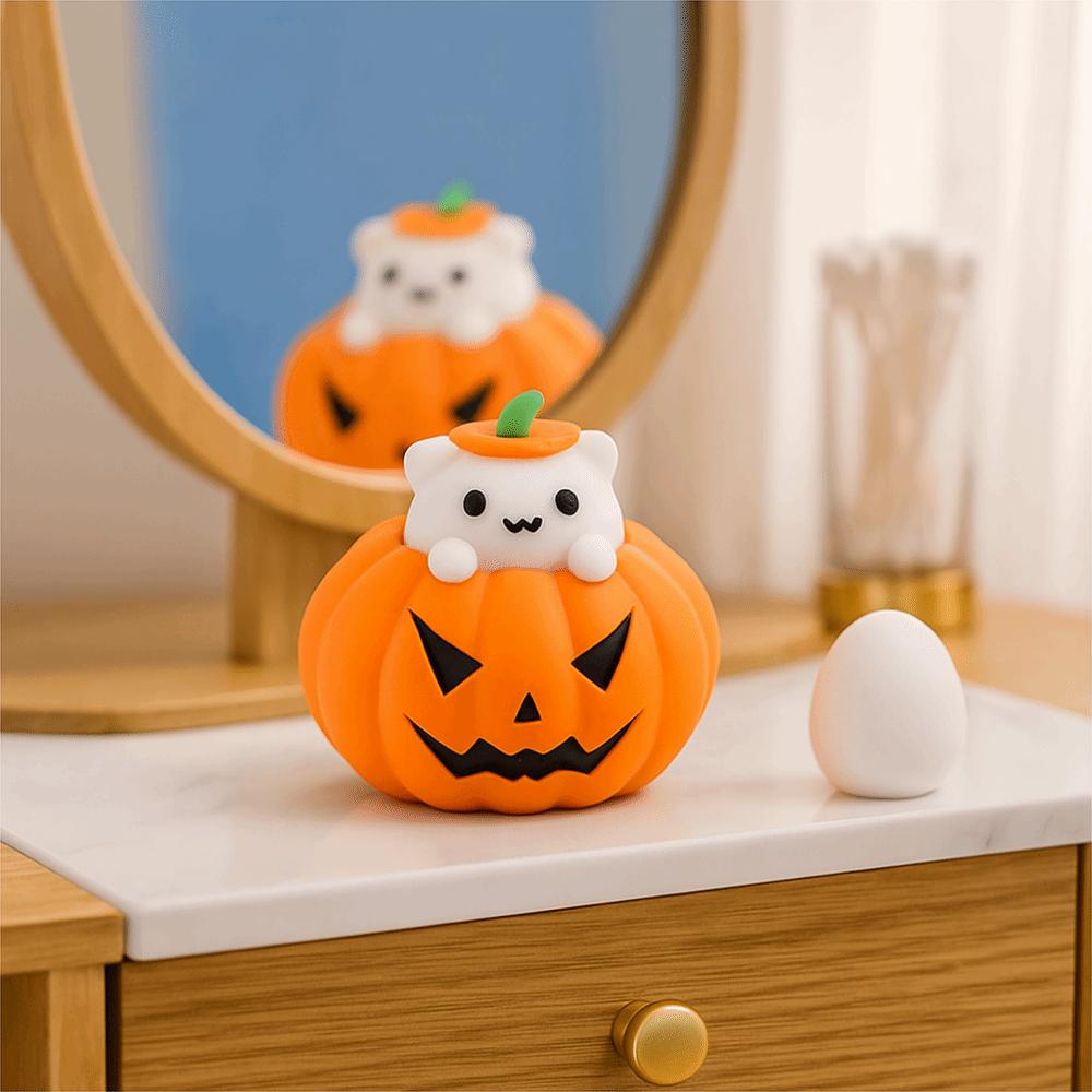 Cartoon 3D Printed Pumpkin Cat Statue Exquisite Miniature Sculpture Toy Figures  Party