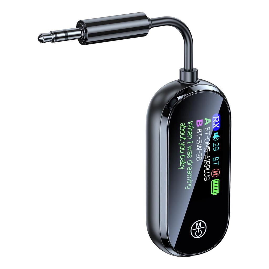 2 In 1 Bluetooth 5.4 Audio Transmitter Receiver 3.5MM AUX Hifi Stereo Audio Wireless Adapter with Mic for Car Airplane TV PC Headphone