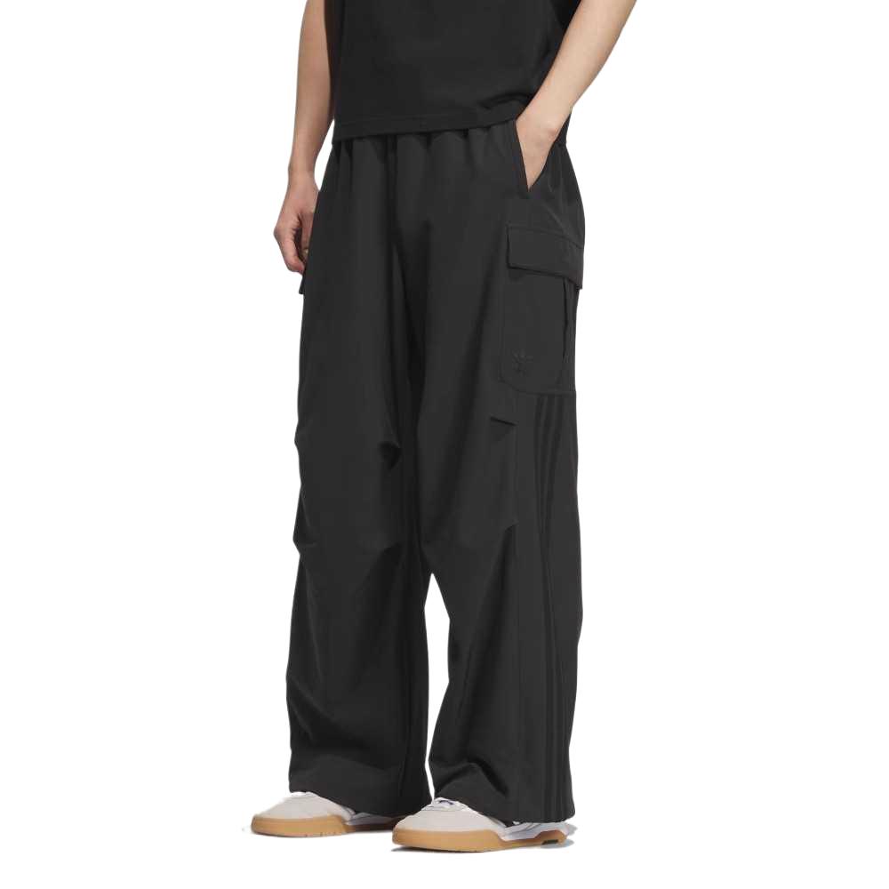 

Adidas Originals SS25 Fashion Comfortable Versatile Soft Loose Fit Drawstring Elastic Waist Cargo Pants Unisex Pants Black KD0949 M