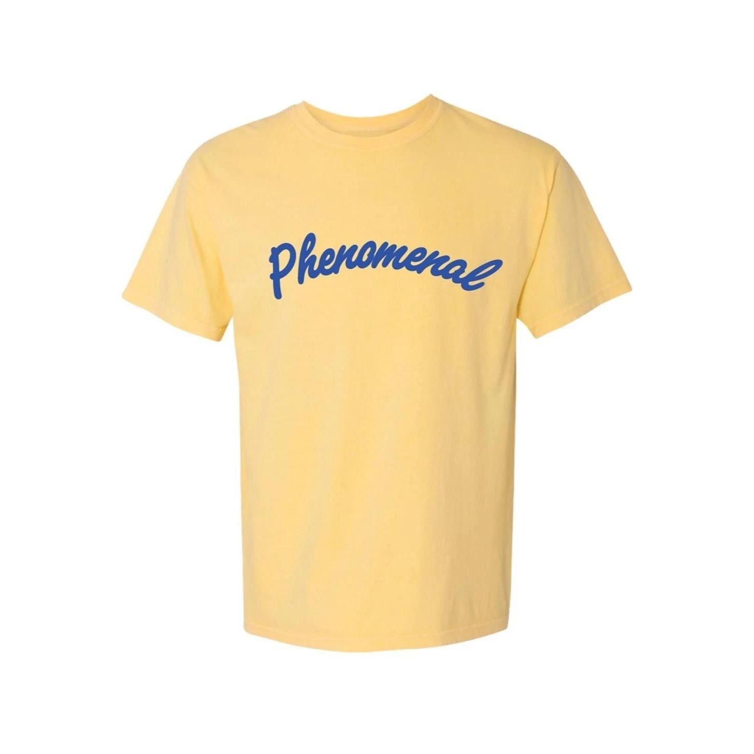 Phenomenal Women s Yellow Phenomenal Script Graphic T-Shirt, Size S, NWT L