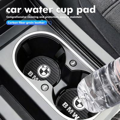 2pcs Car Cup Holder Insert Pad Emblem Coaster Anti-Slip Mat For BMW Performance X1 M3 M6 F01 F02 E34 E36 E60 F10 F20 X6 O222