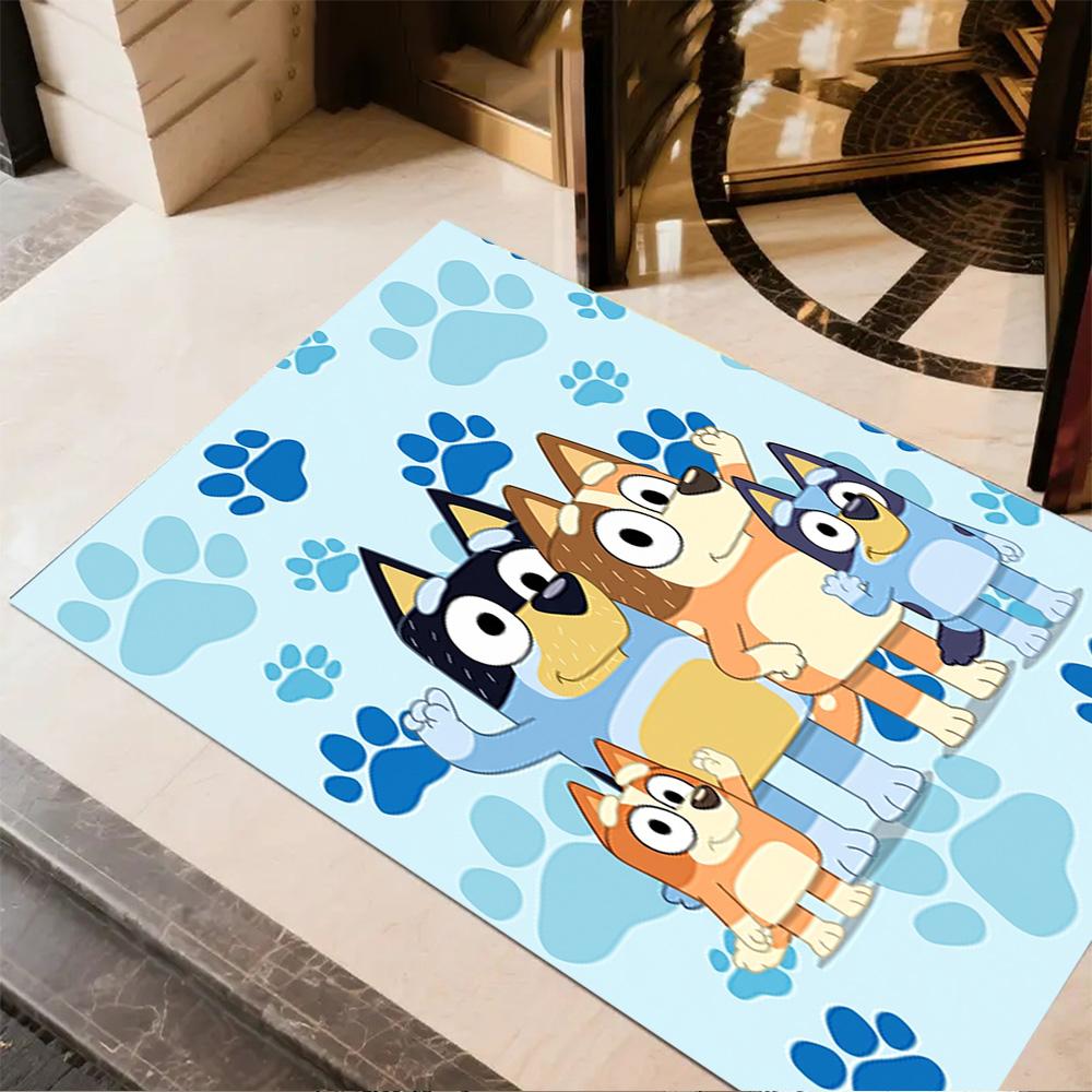 Bluey's Paw Patrol Floor Mat Perfect for Game Room Hallway Outdoor Bedrooms Anti-slip Rug Anime Office Decor