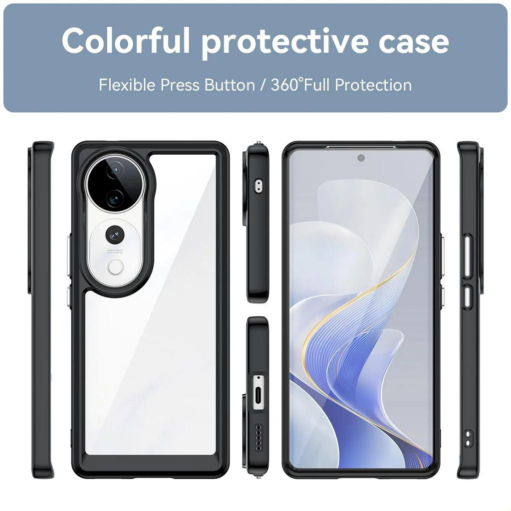 Phone Case For Phone Case For Vivo V40 5g,Clear Transparent Phone Case Cover For Vivo V40 5g