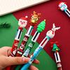 16pcs Christmas Four-color Ballpoint Pens, Santa Claus Decorations, Colorful Christmas Birthday Gifts, Fun Ballpoint Pens