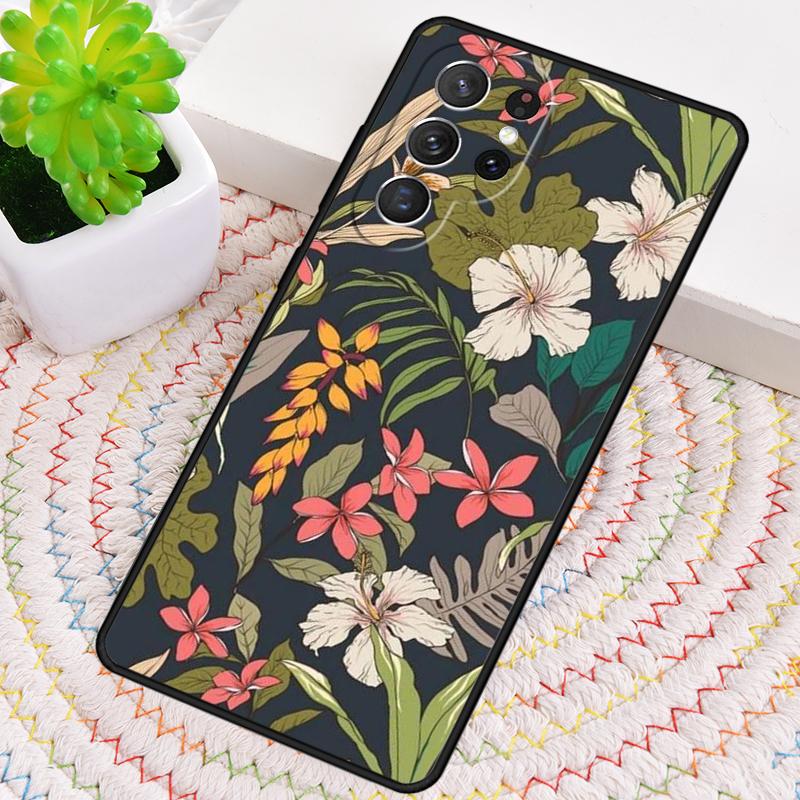 Tropical Flowers TPU Phone Case For Samsung Galaxy Note 10 Pro S26 S25 S24 S23 S22 Ultra Plus S21 FE S20 Shockproof Cover