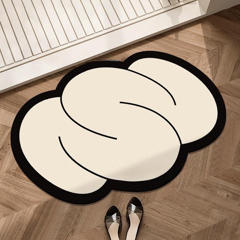2026 Geometric Diatomaceous Earth Floor Mat, Bathroom Door Absorbent Foot Mat, Anti Slip Carpet, Dirt Resistant Pad and Wear-resistant Rug