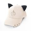 Creative Cat Ear Baseball Caps Metal Rings Cotton Sunscreen Hat Casual Dad Hat Outdoor