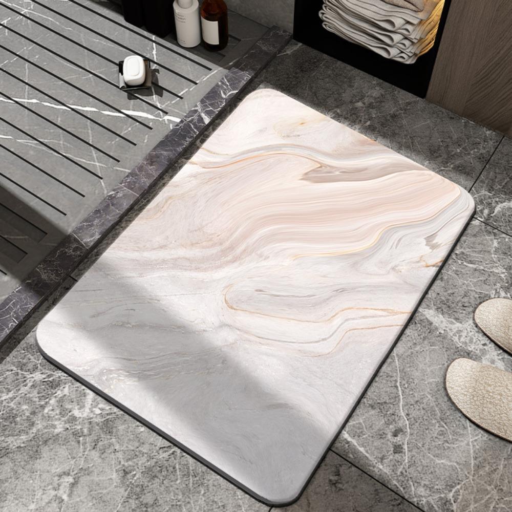 Simple Printing Bathroom Thickening Mat Bath Non-slip Carpets In Wash Basin Bathtub Side Floor Rug Shower Room Doormat Memory Foam 3D Pad
