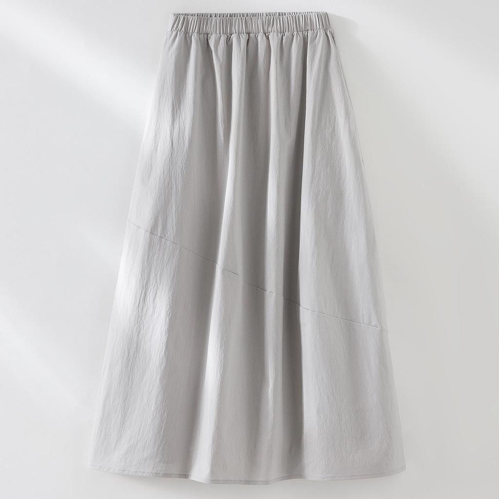 Elastic Waist Tulip Hem Skirt - Women's 2026 Spring French Hepburn Style Mid-Length Little Black Skirt