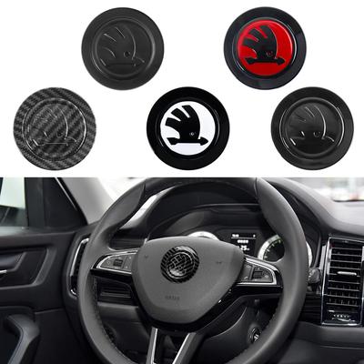 63mm Car Styling ABS Logo Steering Wheel Emblem Sticker Decal For Octavia Mk3 Fabia 2 Superb 3u 2 Kamiq Kodiaq VRS Karoq