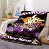 Custom Name Mimikyu Treats Flannel Fleece Throw Blanket with Personalized, Soft Cozy Blanket for Home Decor Birthday Gift