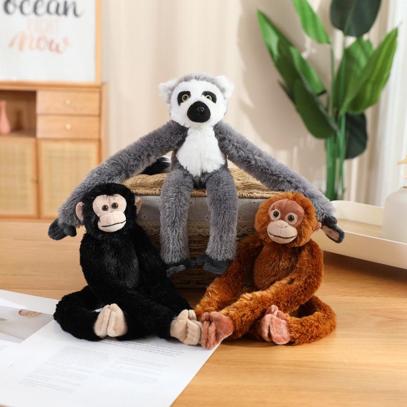 Cartoon Long-Armed Monkey & Baby Orangutan Lemur Sloth Plush Toy for Kids