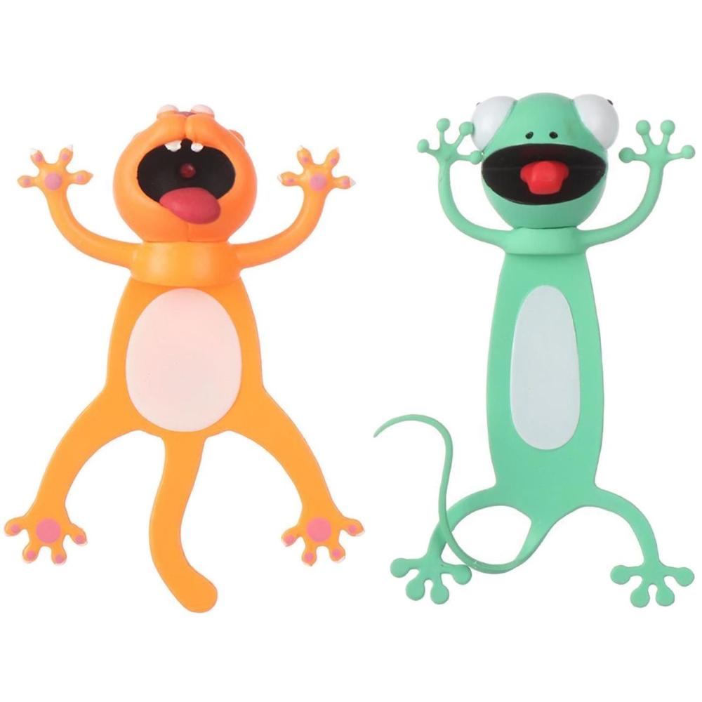 

2 шт. Подарок ПВХ Забавные креативные книжные маркеры Школьные принадлежности Закладки Мультяшный звериный стиль