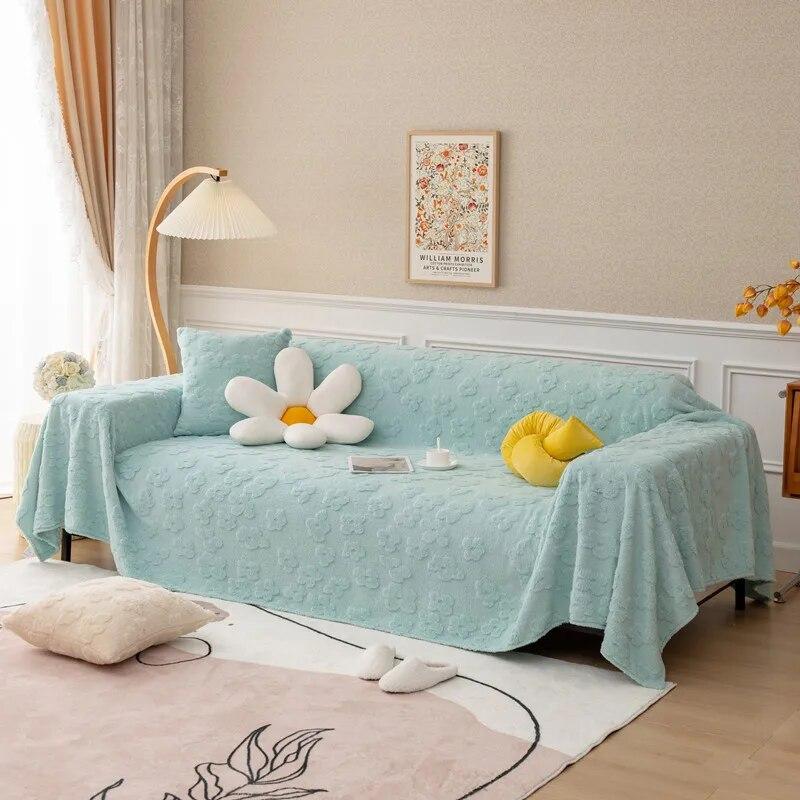 Thick Super Soft Velvet Sofa Cover Solid Color Plush Sofa Blanket Large Size Full Cover Sofa Towel Anti-cat Scratch Couch Covers