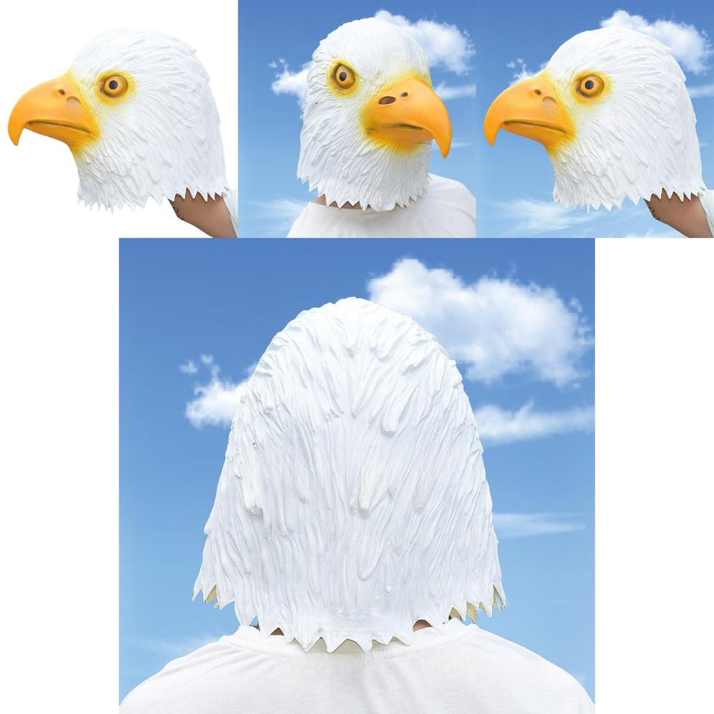Animal Mask Latex White Eagle Headgear For Halloween Festive Events And Pranks