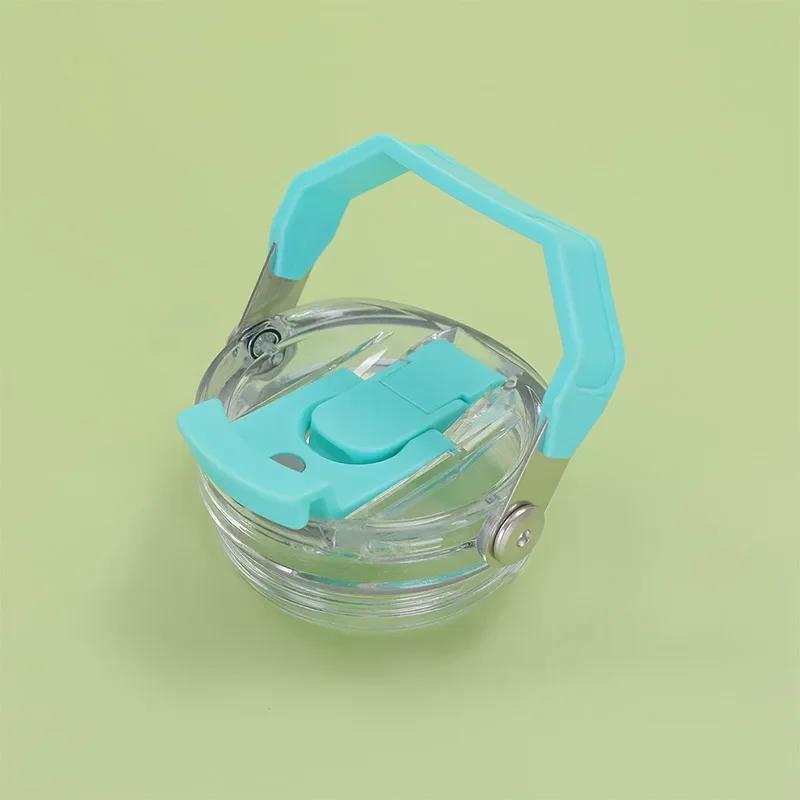 

Plastic Transparent Cup Lid with Handle Spill Proof Replaceble Tumbler Flip Straw Lid Sealing Bottle Cover for Stanley 30oz небесно-голубой