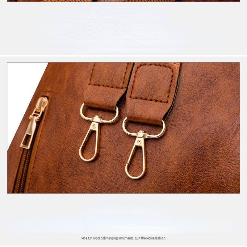 Poșetă rucsac din piele PU pentru femei Geantă de umăr convertibilă cu clapă cu cataramă