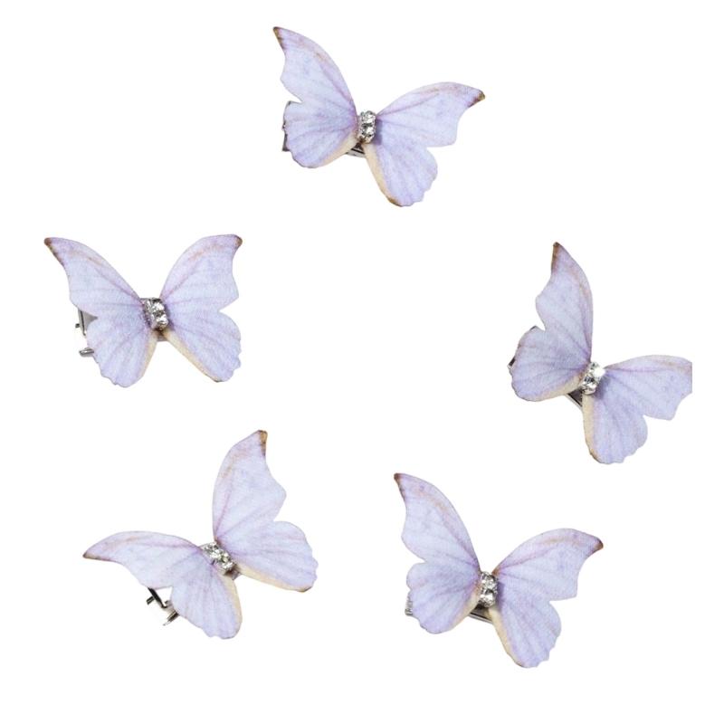 Pack Of 5 Butterfly Hair Clip For Women Girl Hair Accessories Side Barrettes For Parties Proms School Event Wear