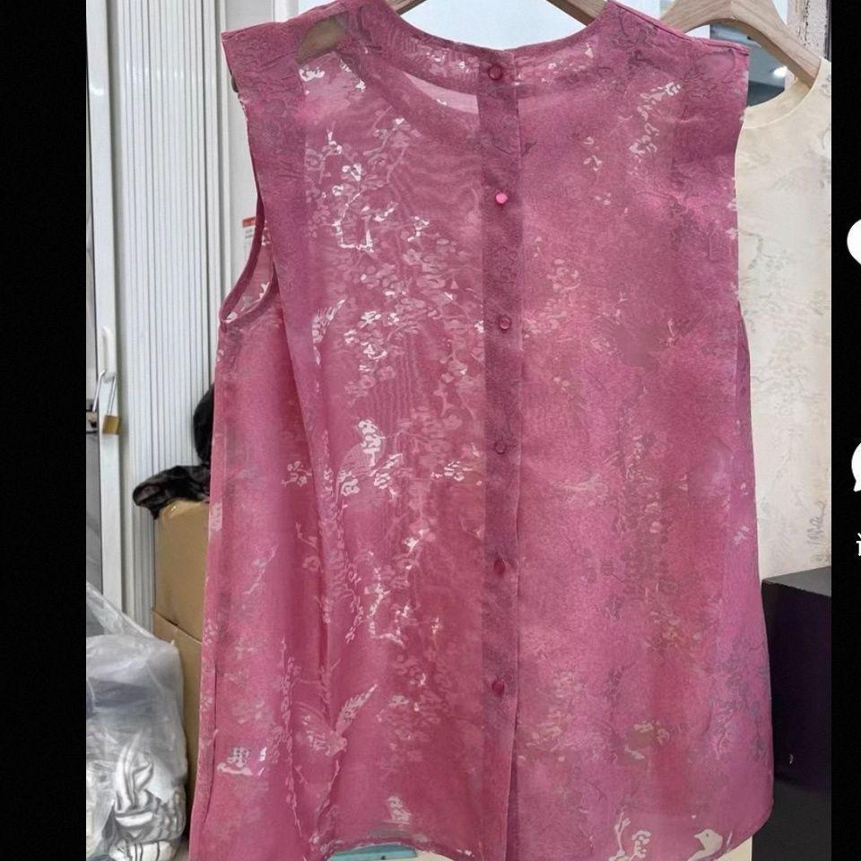 

Жилет без рукавов с вышивкой, темпераментный жилет, 2025, тонкий, летний, универсальный, летний жилет-топ M (recommended within 50kg)