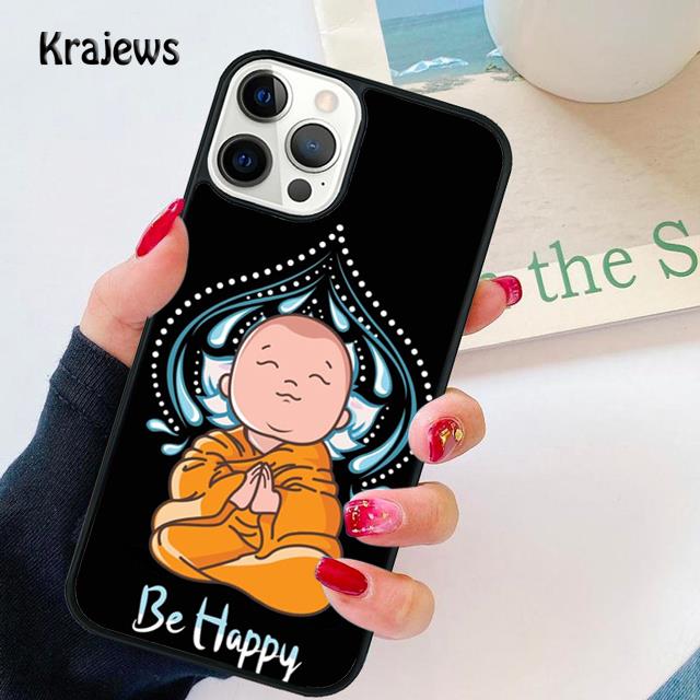 

Be Happy Little Buddha Soft Phone Case For iPhone 17 Air 16 15 Max Plus 11 12 13 Pro Max Phone Cover coque Fundas iPhone 13