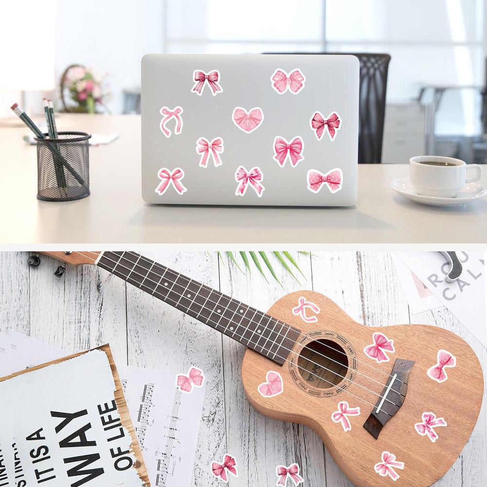 Pink Bow Stickers - 500/Roll for DIY Journals, Gift Boxes, and Decorative Sealing Labels