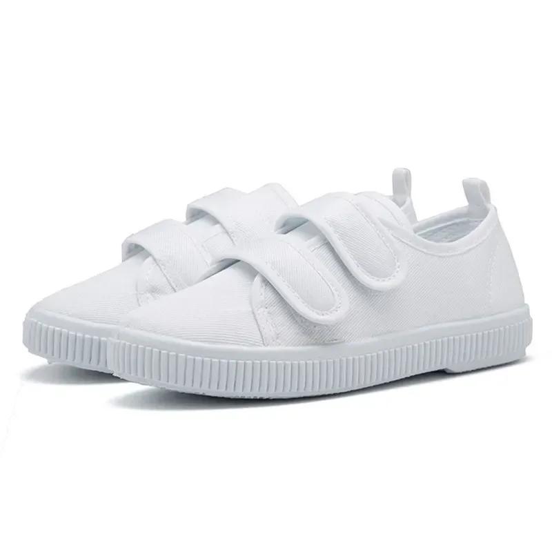 Children Clothing Yulin-001 Boys White Canvas Shoes For Baby Girls Casual Shoes Children Cute Soft Sole Walking Shoes Toddler Kids Footwear Cm