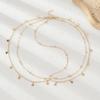 Fashion Bride Crystal Pendant Tassel Hair Chain For Women Exquisite Metal Geometric Multilayer Thin Head Chain Wedding Jewelry
