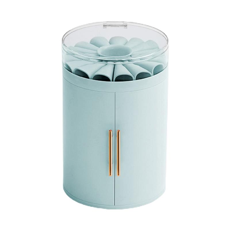 

5-слойная шкатулка для украшений с двумя дверцами, для хранения ожерелий и сережек X3UC синий