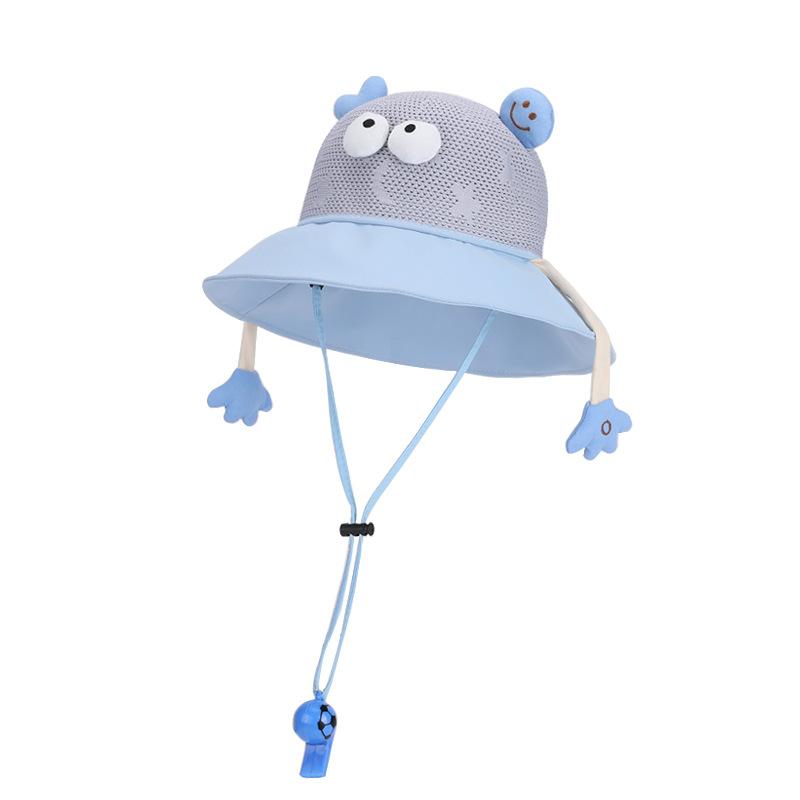 Children's hats summer boys and girls sunscreen hats cartoon cute big eaves bucket hat outdoor cool breathable sun hat