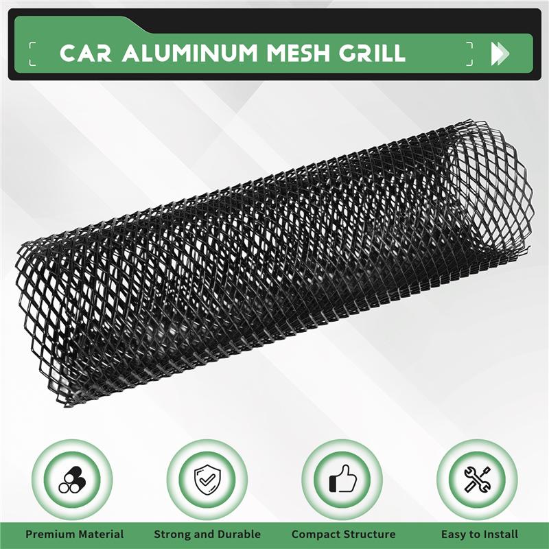 40X13 Inch Universal Car Grille Mesh Metal Car Grille Mesh Sheet Grid Rhombic Grill Mesh Hole 8X16mm-A87Q