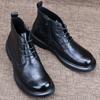 Martin boots men's boots leather high-top autumn and winter velvet thick-soled casual mid-top leather shoes men's leather boots