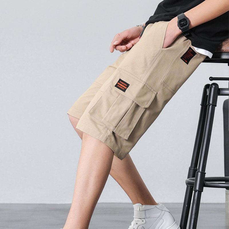 Men's Thin Casual Pants Loose Sports Style Cargo Shorts Summer Breathable Cool Five Pants Beltless Comfortable Sports Shorts