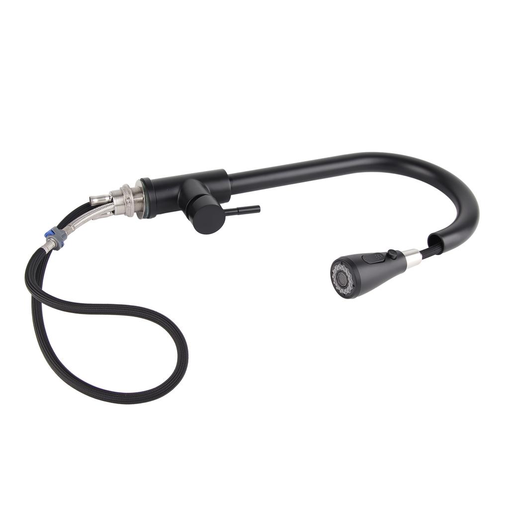 G3/8 Černá tažná kohoutka na teplou a studenou vodu?Teleskopická umyvadlová baterie do kuchyně, koupelny