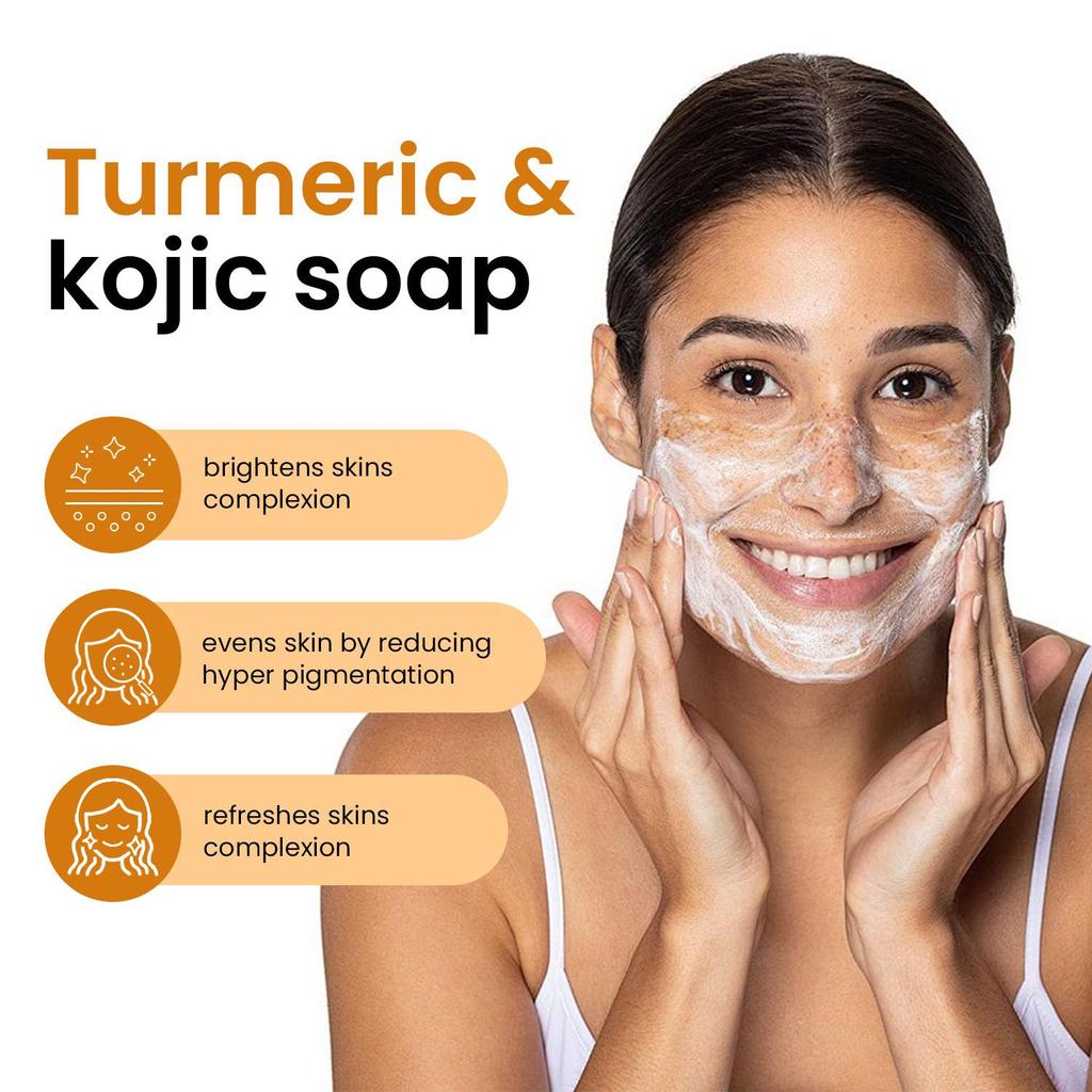 TK Style Turmeric Lemon & Kojic Acid Ginger Handmade Soap - Facial Cleansing & Bath Bar for European & American Market