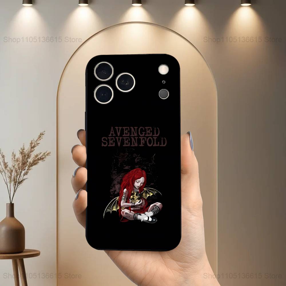 Band A-Avenged SEVENFOLD Phone Case For iPhone 17,16,15,14,13,12,11,Plus,Pro Max,XS,X,XR,SE,Mini,8,7,Soft Silicone Black