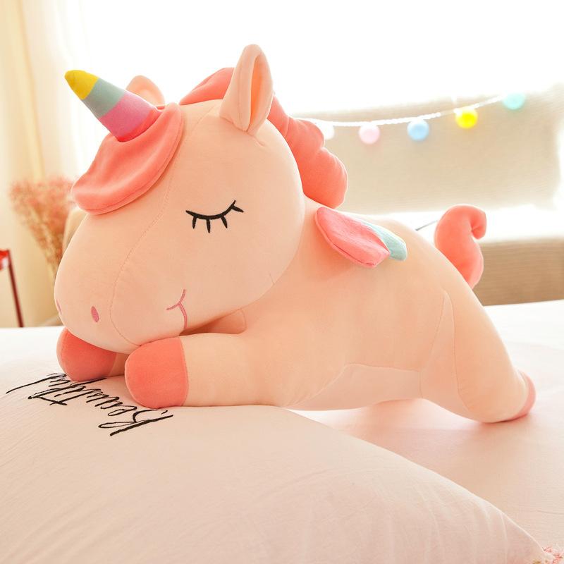 Cute unicorn doll throw pillow plush toy rag doll girl bed sleeping pinch doll birthday gift
