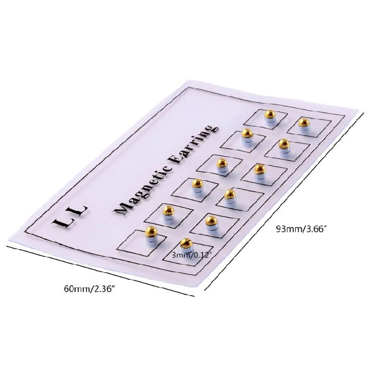 12x/Card Magnetic Stud Earring Nose Lip Round Ball Fake Non Pierced Jewelry Gift
